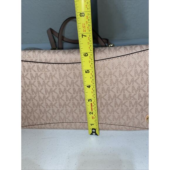 Michael Kors Voyager Tote Signature MK Logo Large Shoulder Bag Purse Rose Gold - Picture 13 of 14